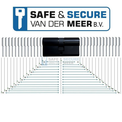 Pfaffenhain dubbele cilinder EB 30-100 in zwart, in modulaire behuizing SKG**®