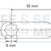 Eurolocks losse sluitlip Ster-aansluiting 2 mm. dik, type 6210030 recht, lengte 30 mm. 