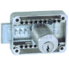 Junie oplegslot type 2828, gelijksluitend met cilinder (in nikkelkleur) 