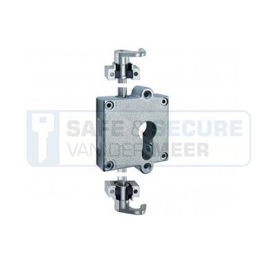 Junie oplegslot met espagnolet-aansluiting type 7403, doorn 40 mm. voor 17 mm. europrofielcilinder 