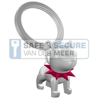 Metalmorphose sleutelhanger bulldog Wit wit 