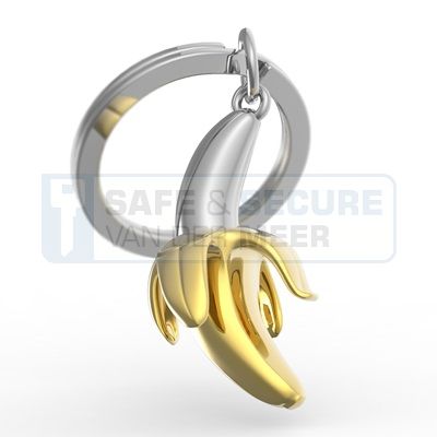 Metalmorphose sleutelhanger banaan  