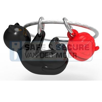 Metalmorphose sleutelhanger kat in zwart, UITLOPEND ARTIKEL! 