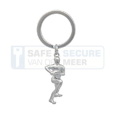 Metalmorphose sleutelhanger rugbyer in zilverkleur 