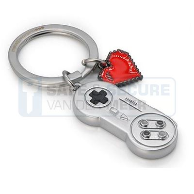 Metalmorphose sleutelhanger game controller in zilverkleur 
