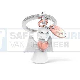 Metalmorphose sleutelhanger engel met hartje  