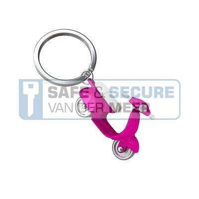Metalmorphose sleutelhanger scooter in roze 