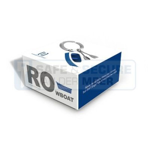 Metalmorphose sleutelhanger roeiboot blauw met wit 