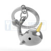 Metalmorphose sleutelhanger narwal in zilverkleur 