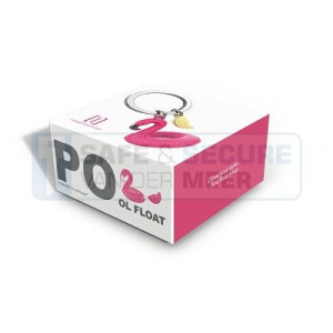 Metalmorphose sleutelhanger flamingo zwemband opblaasband in roze 