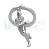 Metalmorphose sleutelhanger basketballer in zilverkleur, UITLOPEND ARTIKEL! 