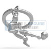 Metalmorphose sleutelhanger voetballer in zilverkleur 