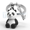 Metalmorphose sleutelhanger panda in zwart/wit met chromen bamboestok 