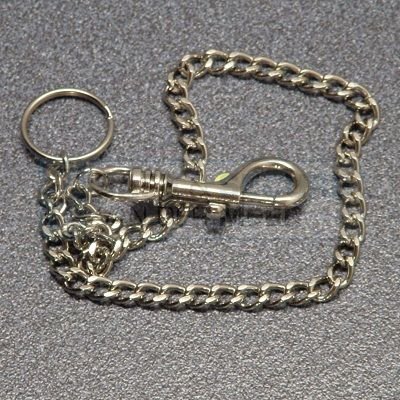  sleutelhanger ketting met musketonhaak en ring 