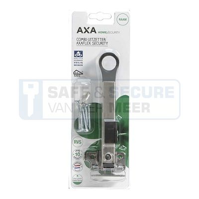 Axa veiligheids combi-raamuitzetter type Axaflex 2660-20-81/E, wegdraaibaar RVS met zwart kunststof handvat SKG*®