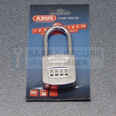 Abus cijferhangslot 160-50 met 4-cijferige code, met verlengde beugel 