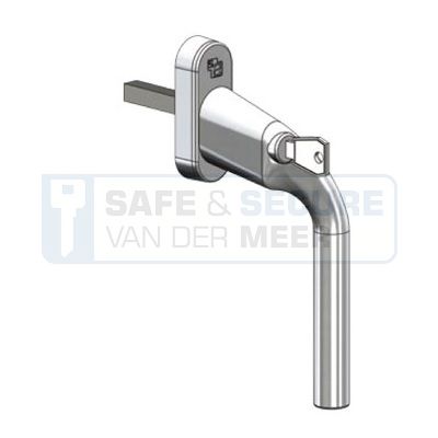 S2 raamgreepje  t.b.v. Draai- Kiepraam, recht  stift 7x40 mm., draairichting NL-Links en NL-Rechts SKG*®